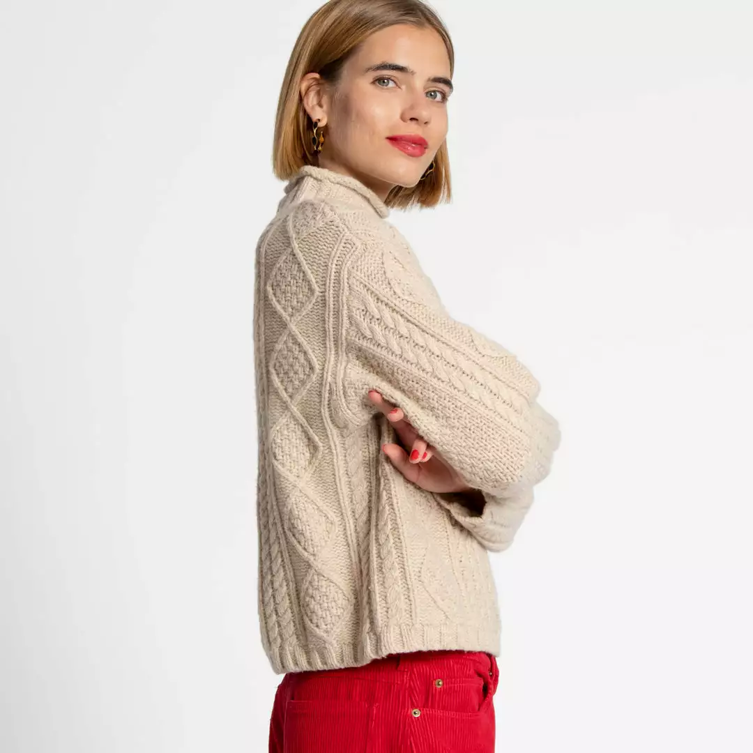 Frances Valentine Wool Fisherman Skipper Pullover Natural APPAREL 6 Frances Valentine Wool Fisherman Skipper Pullover Natural APPAREL