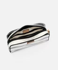 Frances Valentine Small Cosmetic Painterly Stripe Black Oyster Accessories