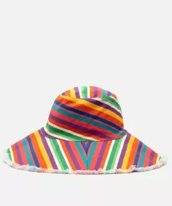 Frances Valentine Canvas Fringe Hat Candy Stripe NEW ARRIVALS