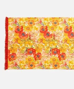 Frances Valentine Fringe Runner Bright Poppy Home Goods