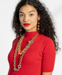 KJL Teal Disc Necklace 7 KJL Teal Disc Necklace