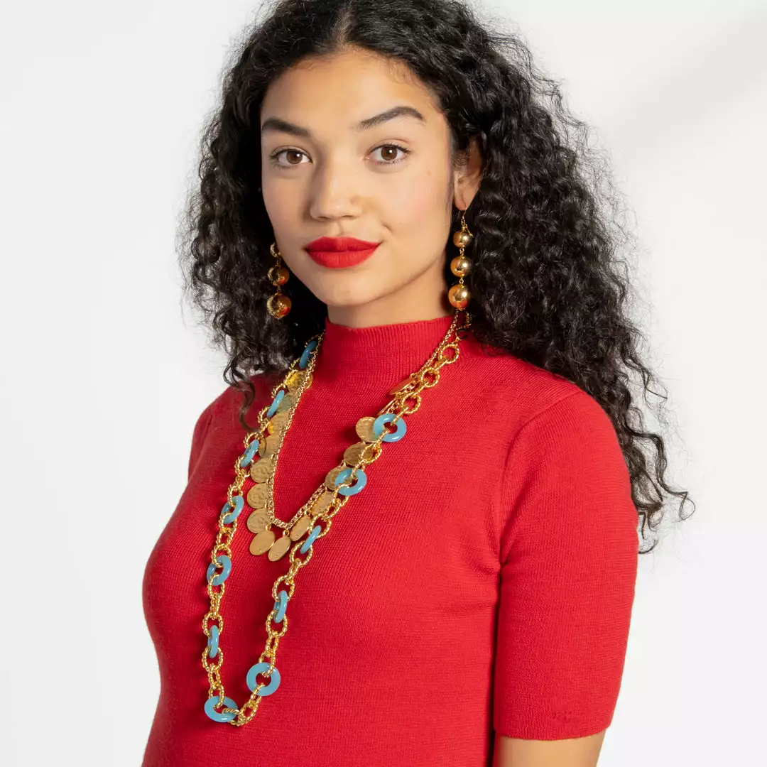 KJL Teal Disc Necklace 5 KJL Teal Disc Necklace