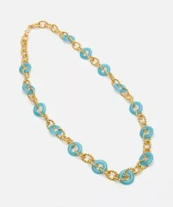 KJL Teal Disc Necklace