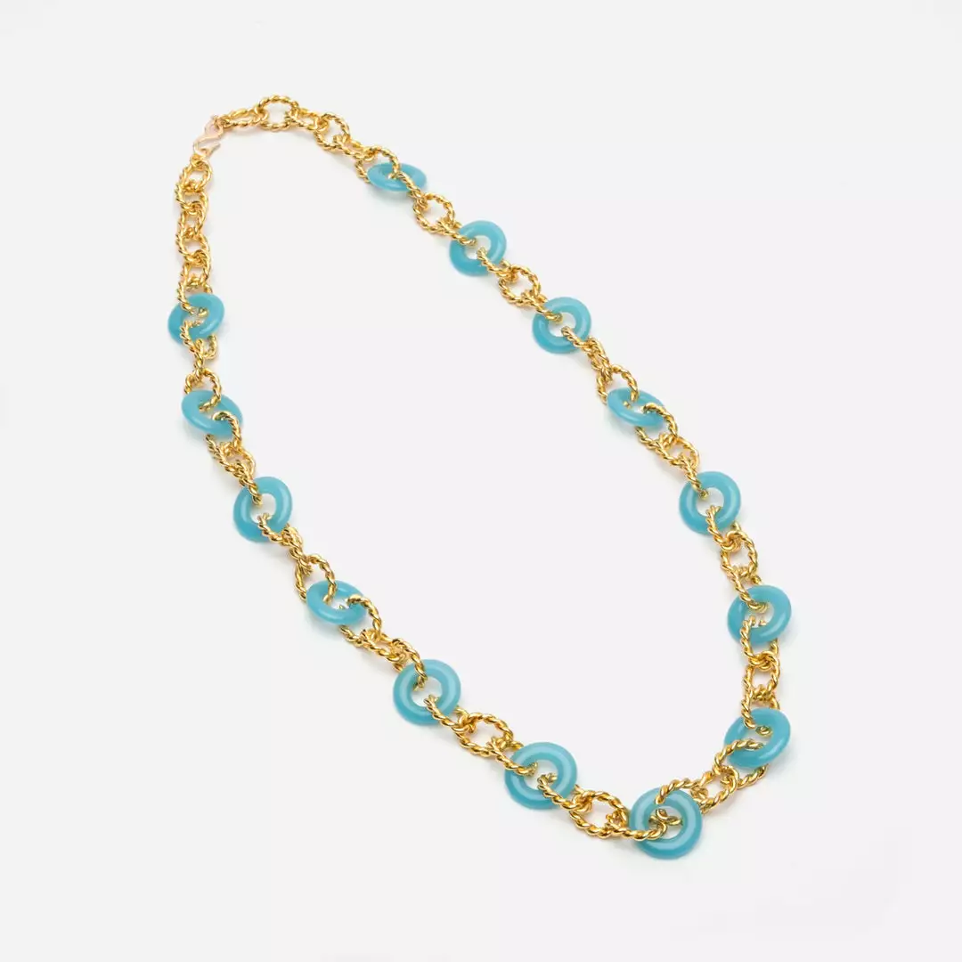 KJL Teal Disc Necklace 3 KJL Teal Disc Necklace