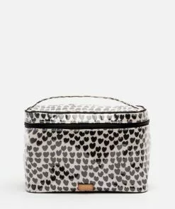 Frances Valentine Train Case Cosmetic Baby Hearts Black Oyster Accessories