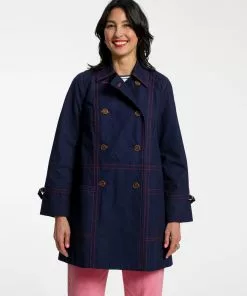 Frances Valentine Trench Coat Navy Coats & Jackets