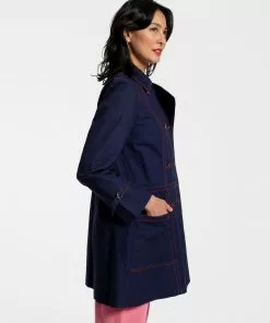 Frances Valentine Trench Coat Navy Coats & Jackets