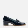 Frances Valentine Twiggy Loafer Heel Soft Patent Navy