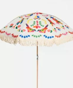 Frances Valentine Beach Umbrella Bird Is The Word