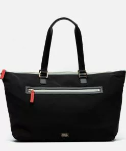 Frances Valentine Viv Work Tote Satin Nylon Black