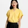 Frances Valentine NEW ARRIVALS V Neck Top Yellow