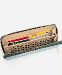 Frances Valentine Zip Around Continental Wallet Soft Nappa Green Oyster Accessories