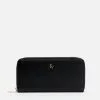 Frances Valentine Accessories Zip Around Continental Wallet Soft Nappa Black Oyster