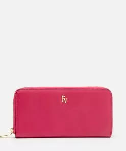 Frances Valentine Accessories Zip Around Continental Wallet Soft Nappa Pink Oyster
